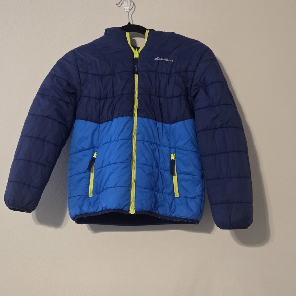 Eddie Bauer Kids Two-Tone Reversible Blue Puffer Jacket